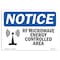 Signmission OSHA Sign, RFMicrowave Energy Controlled Area With Symbol, 10in X 7in Decal, 7" W, 10" L, Landscape OS-NS-D-710-L-18106 - alternate 1